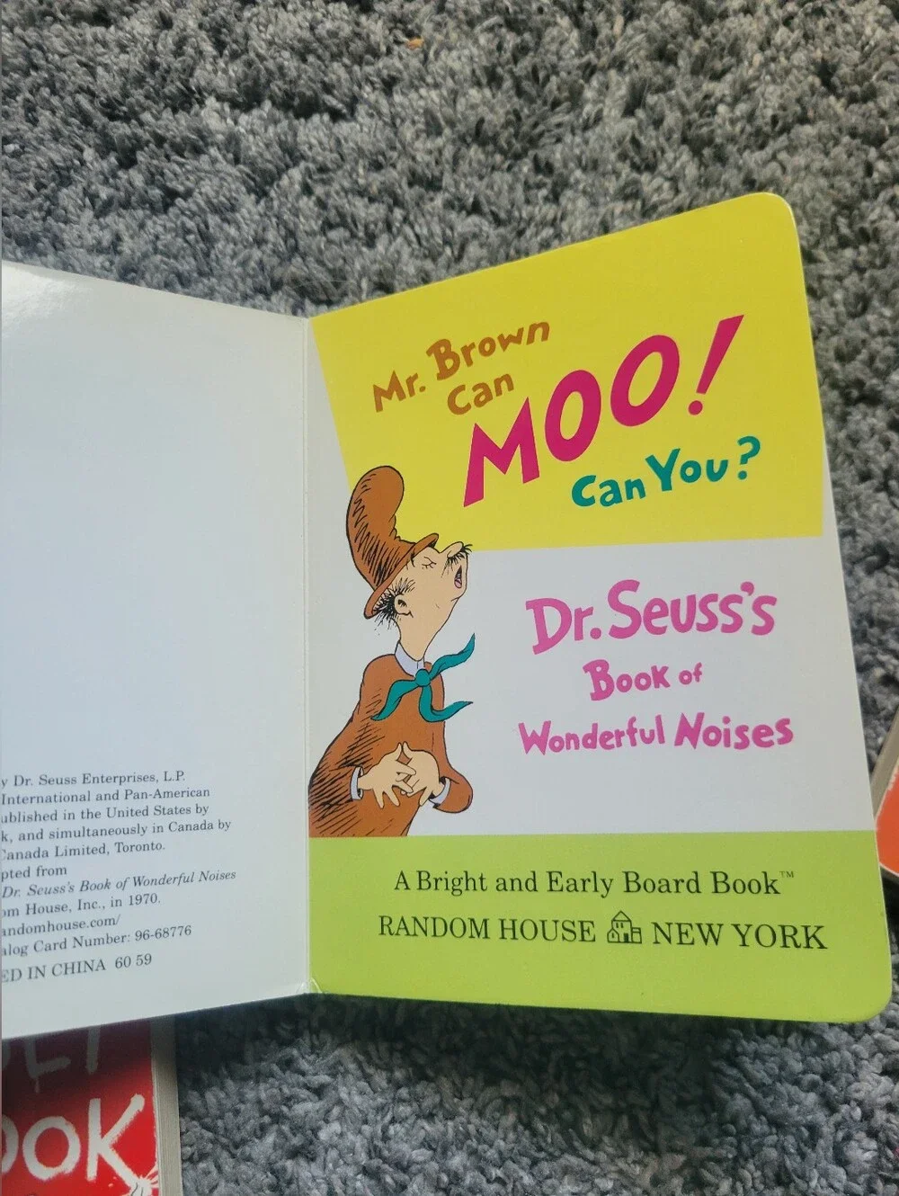 Dr. Seuss Bright Yellow Green ABC Mr. Brown Moo Alphabet Book Set Bundle